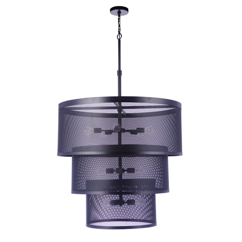 Craftmade Mesh 12 Light Pendant, Flat Black