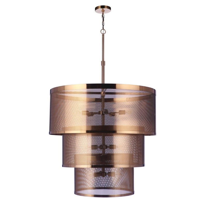 Craftmade Mesh 12 Light Pendant, Satin Brass