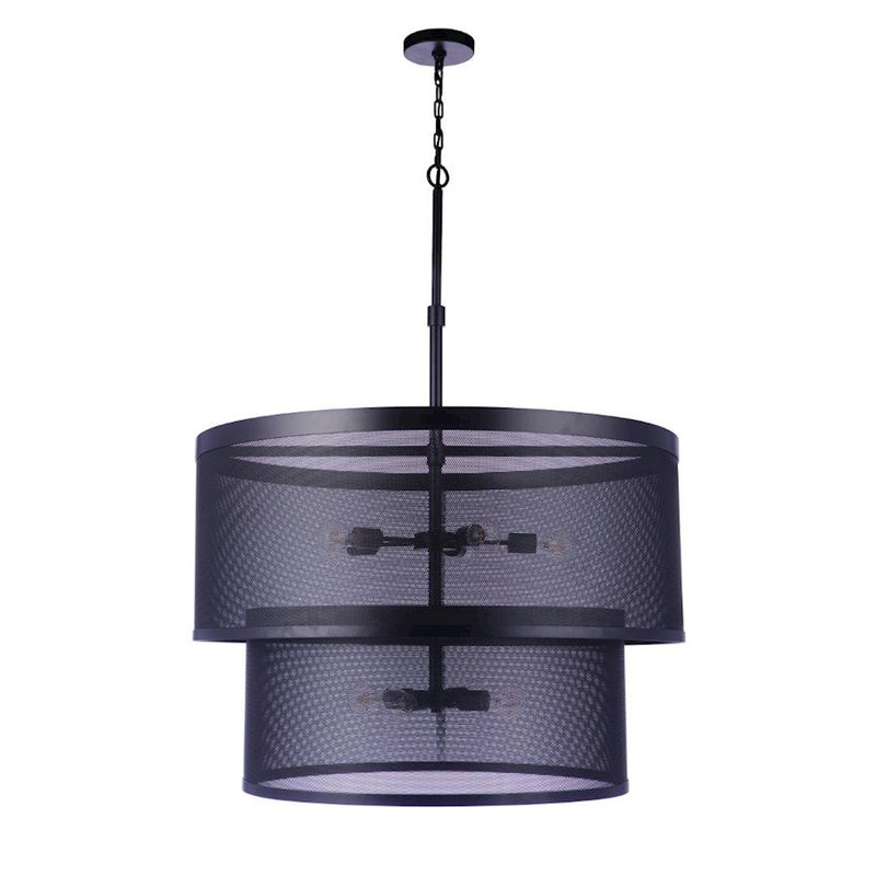 Craftmade Mesh 9 Light Pendant, Flat Black