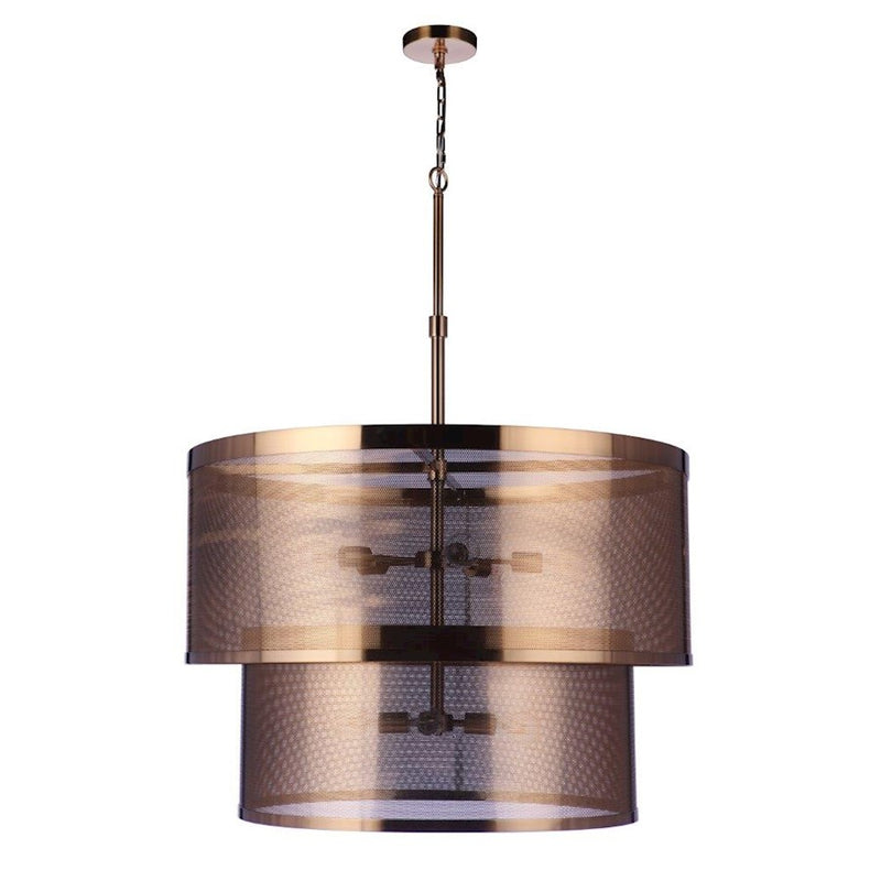 Craftmade Mesh 9 Light Pendant, Satin Brass