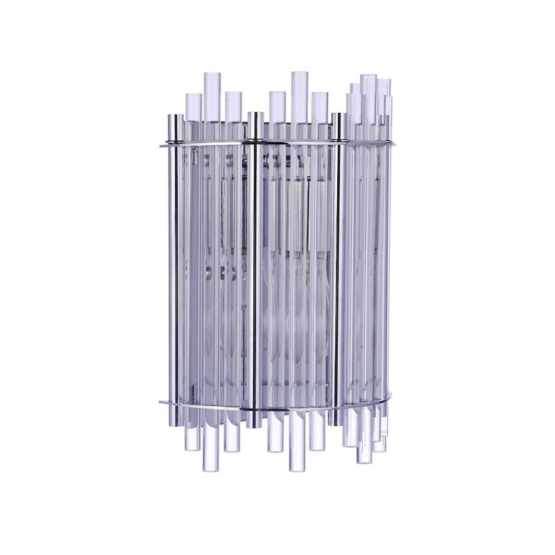 Craftmade Reveal 1 Light Wall Sconce, Chrome/Clear
