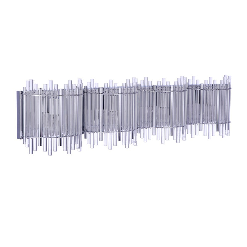 Craftmade Reveal 4 Light Vanity, Chrome/Clear