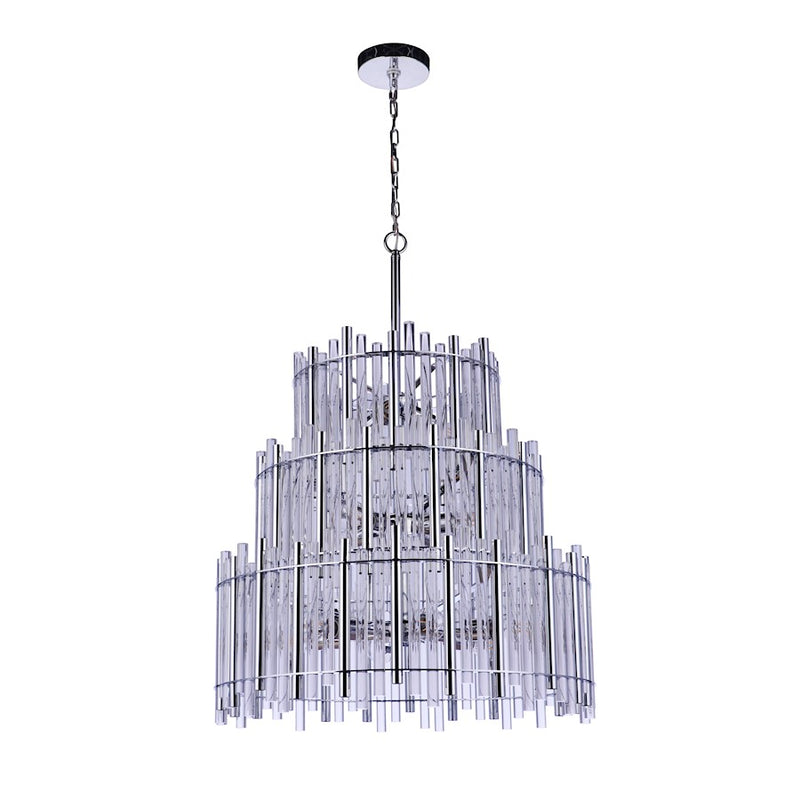 Craftmade Reveal 13 Light Chandelier, Chrome/Clear