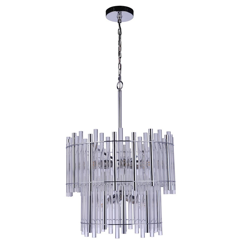Craftmade Reveal 9 Light Chandelier, Chrome/Clear