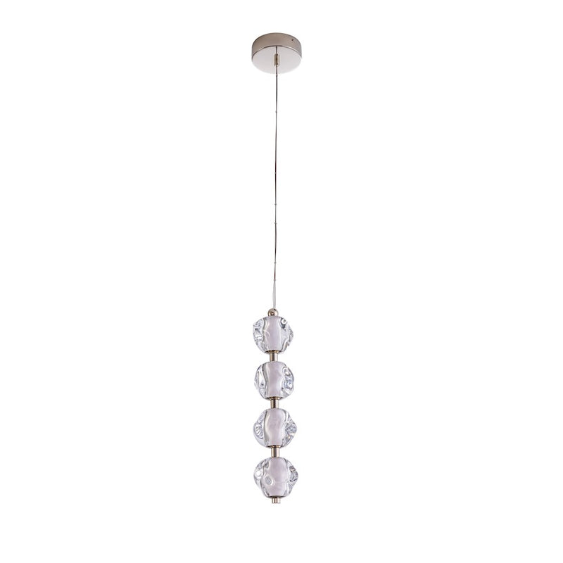 Craftmade Jackie 4 Light LED Pendant, Nickel/Clear/Frosted