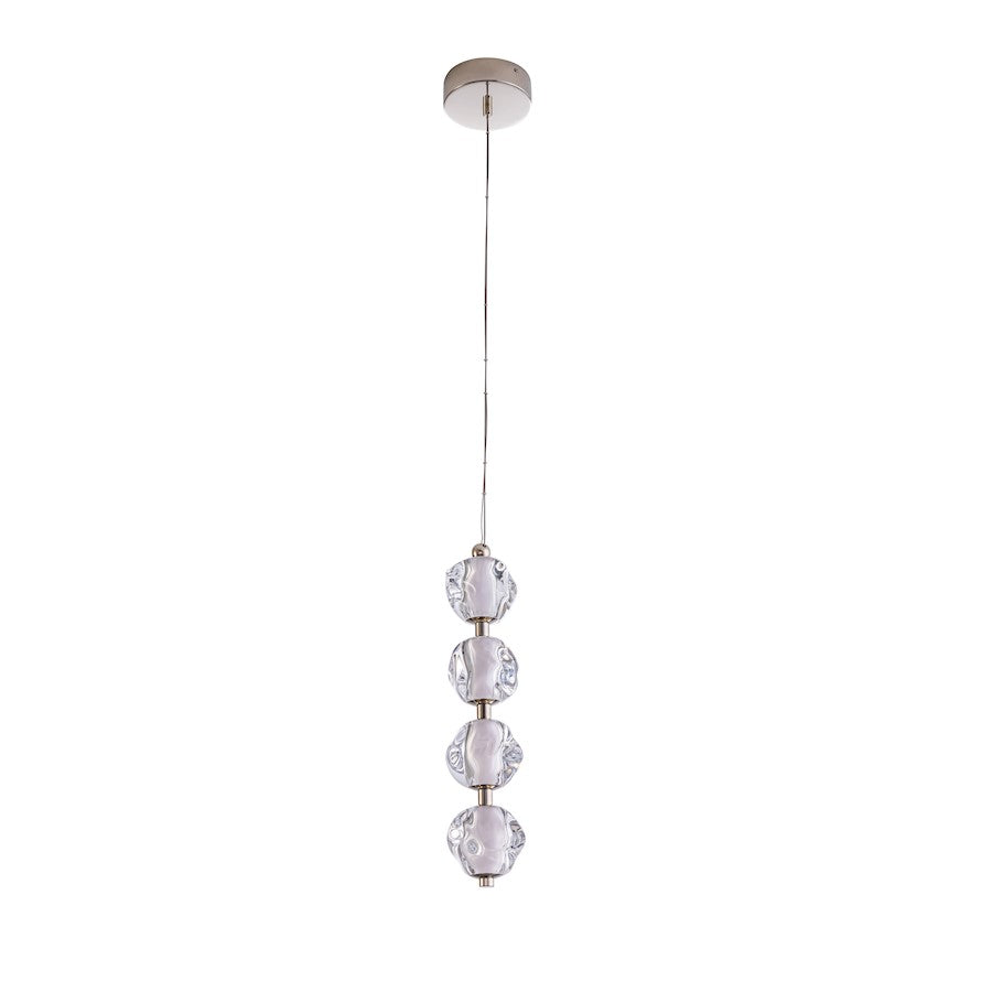 Craftmade Jackie 4 Light LED Pendant, Nickel/Clear/Frosted - 59490-PLN-LED