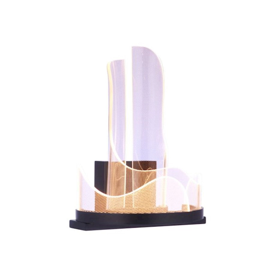 Craftmade Estrella 3 Arm LED Wall Sconce, Black/Clear Patterned - 59663-FB-LED