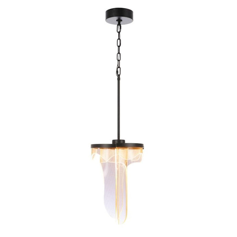 Craftmade Estrella 3 Arm LED Pendant, Black/Clear Patterned