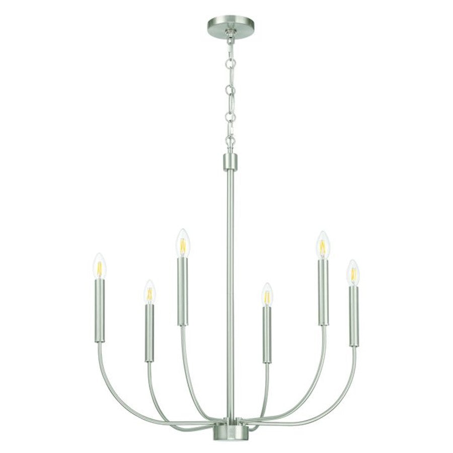 Craftmade Traci 6 Light Chandelier, Nickel - 59826-BNK