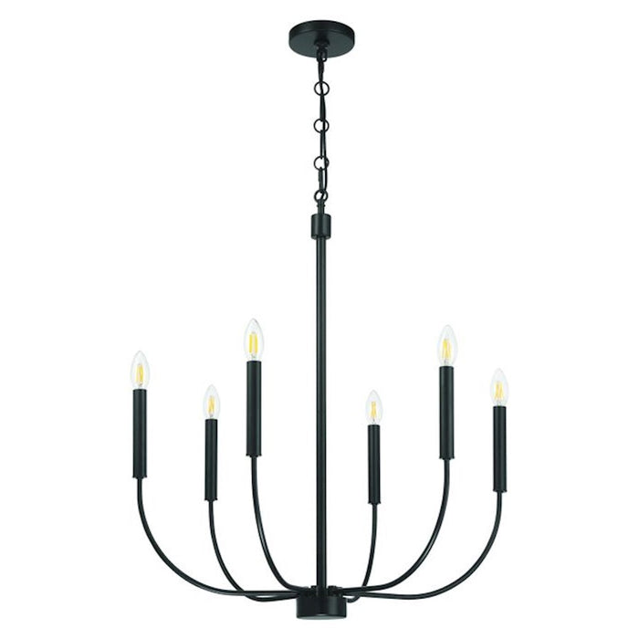 Craftmade Traci 6 Light Chandelier, Black - 59826-FB