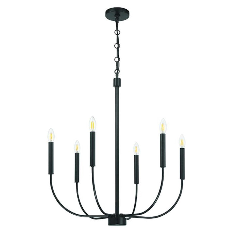 Craftmade Traci 6 Light Chandelier, Black - 59826-FB