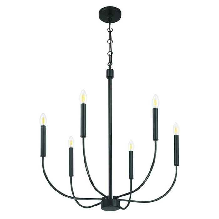 Craftmade Traci 6 Light Chandelier, Black