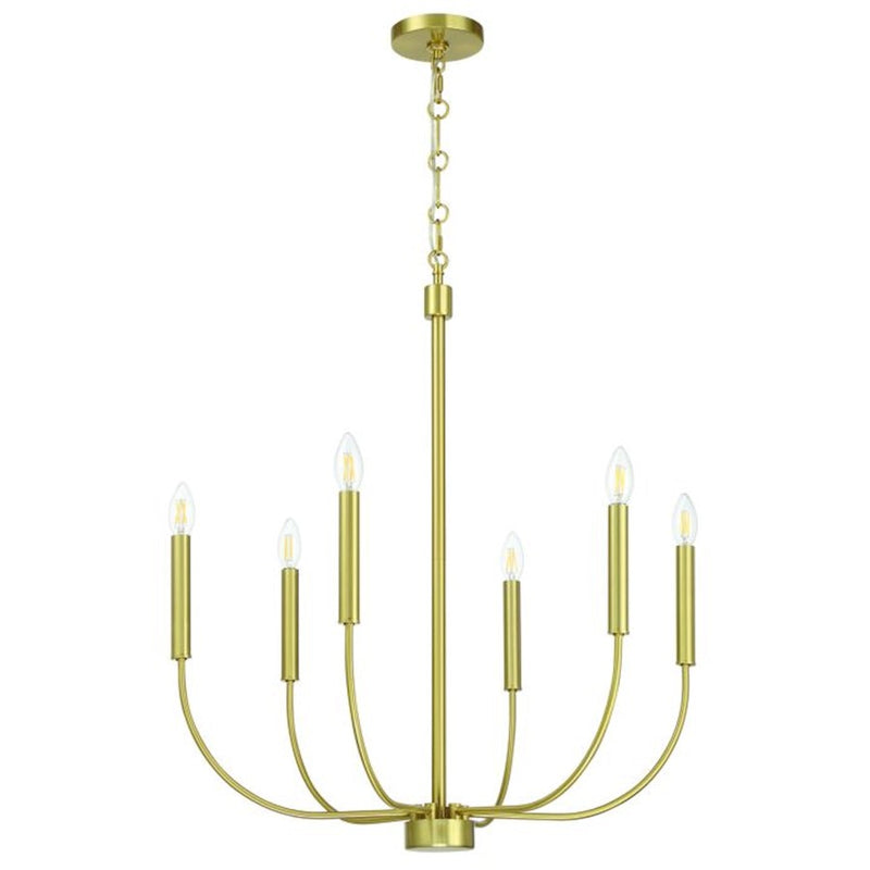 Craftmade Traci 6 Light Chandelier, Brass