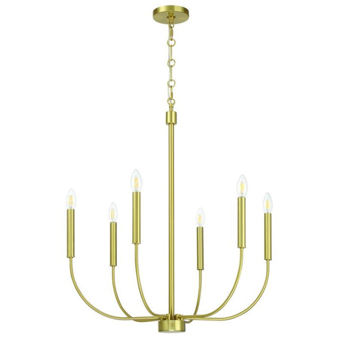 Craftmade Traci 6 Light Chandelier, Brass - 59826-SB
