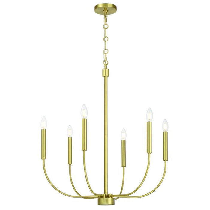 Craftmade Traci 6 Light Chandelier, Brass