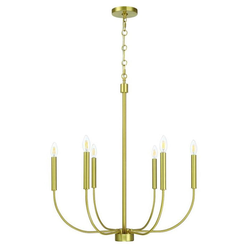 Craftmade Traci 6 Light Chandelier, Brass