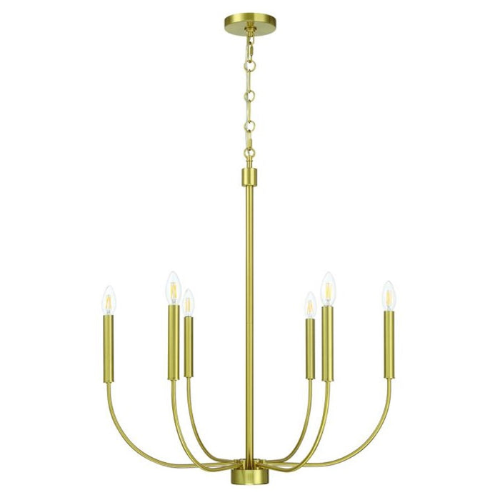Craftmade Traci 6 Light Chandelier, Brass