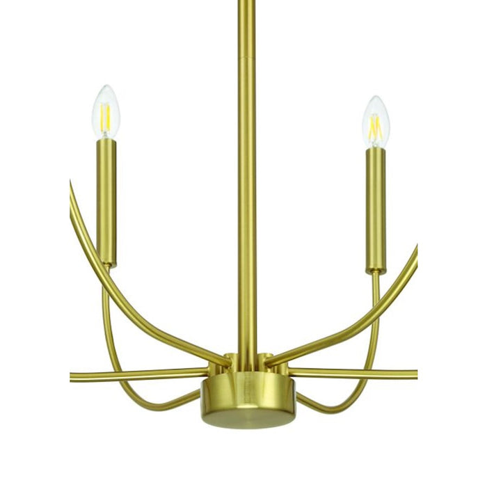 Craftmade Traci 6 Light Chandelier, Brass