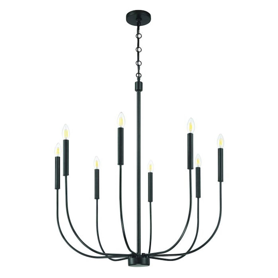 Craftmade Traci 8 Light Chandelier, Black - 59828-FB