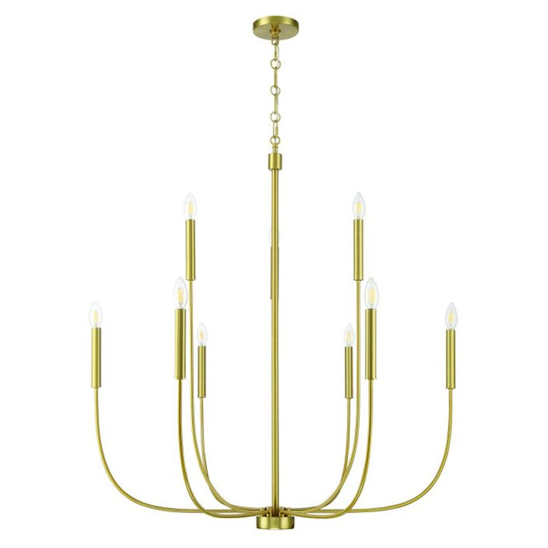 Craftmade Traci 9 Light Chandelier, Brass