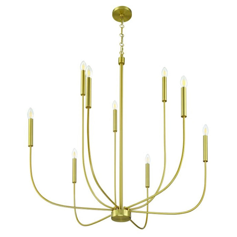Craftmade Traci 9 Light Chandelier, Brass