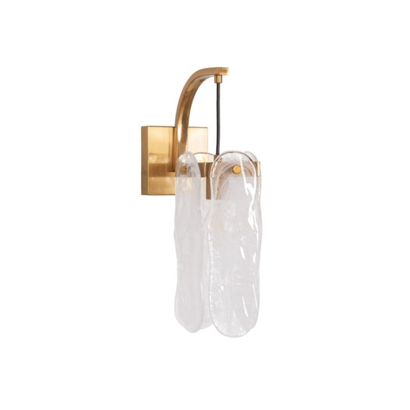 Craftmade Angela 1 Light Wall Sconce, Brass/White Art Glass