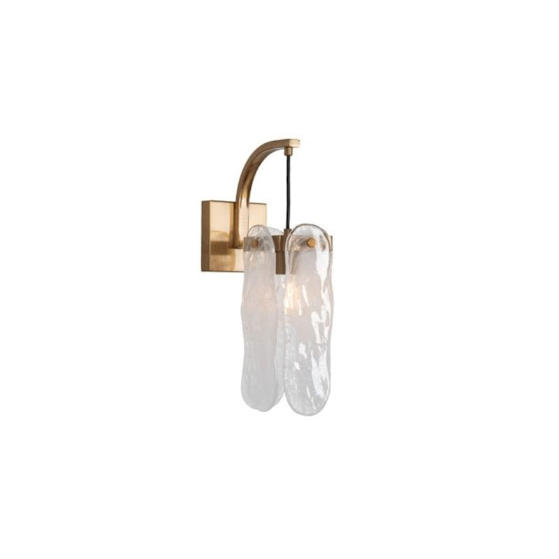 Craftmade Angela 1 Light Wall Sconce, Brass/White Art Glass