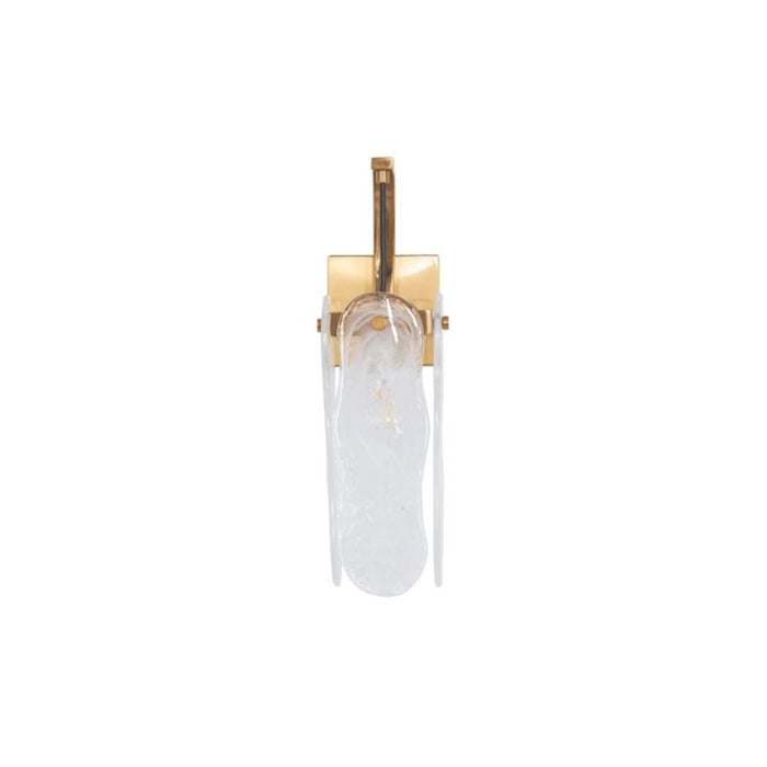 Craftmade Angela 1 Light Wall Sconce, Brass/White Art Glass