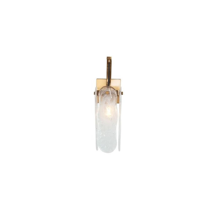 Craftmade Angela 1 Light Wall Sconce, Brass/White Art Glass