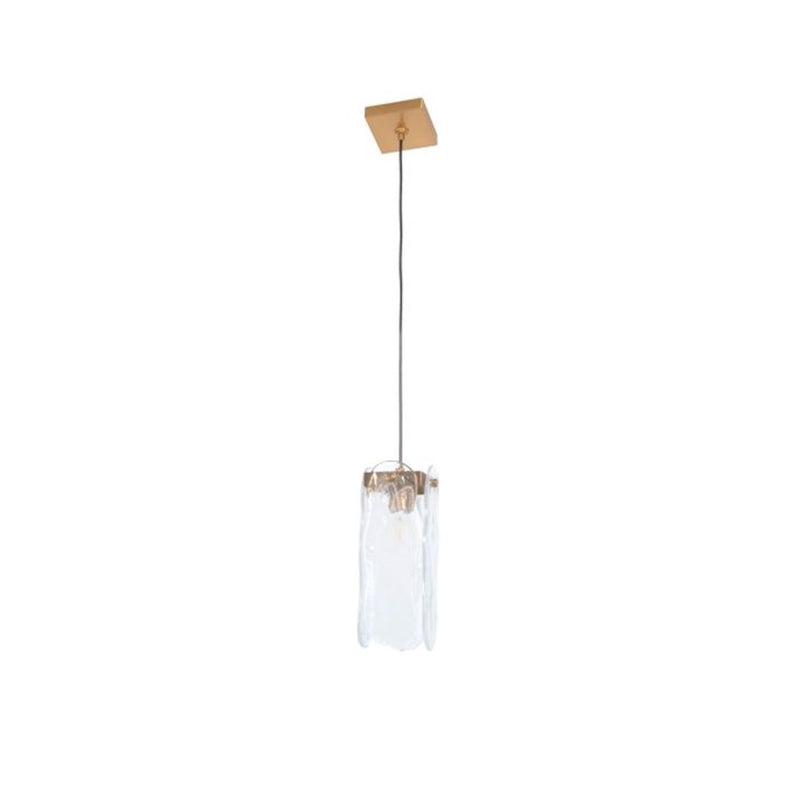 Craftmade Angela 1 Light Pendant, Brass/White Art Glass