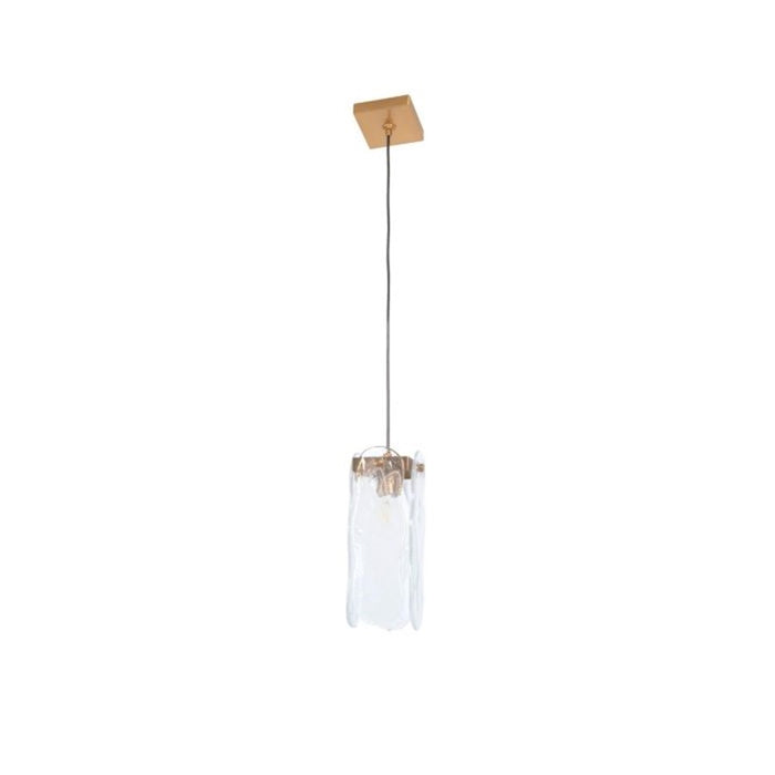 Craftmade Angela 1 Light Pendant, Brass/White Art Glass - 59991-SB
