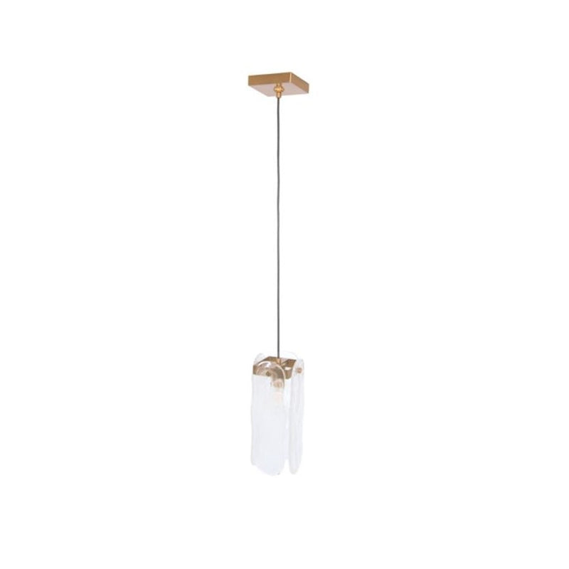 Craftmade Angela 1 Light Pendant, Brass/White Art Glass
