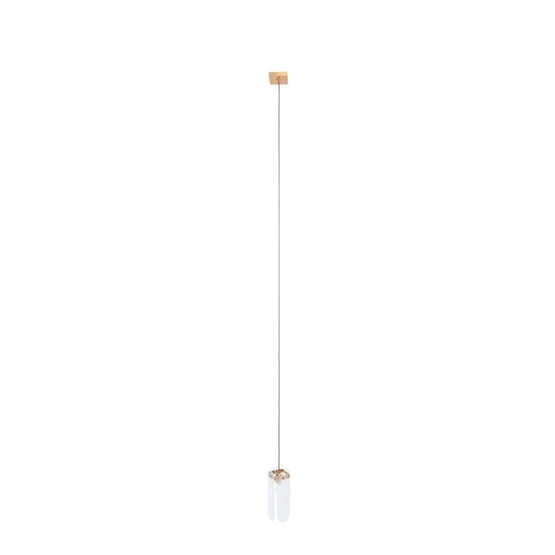 Craftmade Angela 1 Light Pendant, Brass/White Art Glass