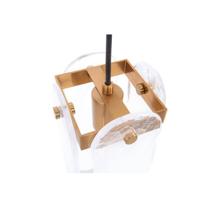 Craftmade Angela 1 Light Pendant, Brass/White Art Glass