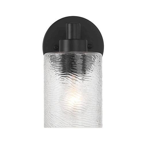 Craftmade Lyndsey 1 Light Wall Sconce, Black/Clear Textured