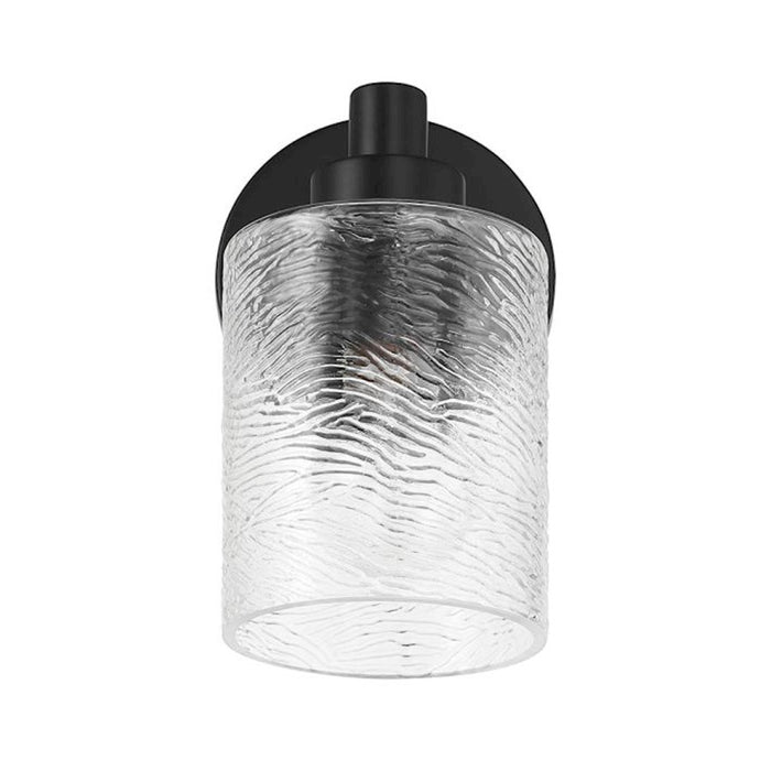 Craftmade Lyndsey 1 Light Wall Sconce, Black/Clear Textured