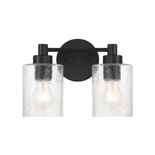 Craftmade Lyndsey 2 Light Vanity, Black/Clear Textured