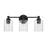 Craftmade Lyndsey 3 Light Vanity, Black/Clear Textured - 60203-FB