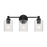 Craftmade Lyndsey 3 Light Vanity, Black/Clear Textured