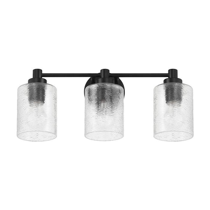 Craftmade Lyndsey 3 Light Vanity, Black/Clear Textured