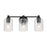 Craftmade Lyndsey 3 Light Vanity, Black/Clear Textured