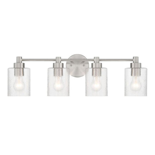 Craftmade Lyndsey 4 Light Vanity, Nickel/Clear Textured