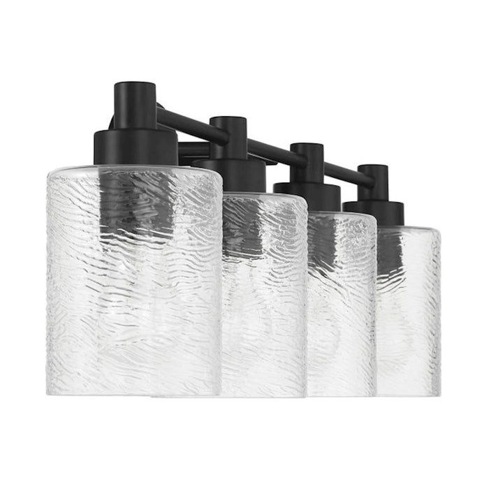 Craftmade Lyndsey 4 Light Vanity, Black/Clear Textured