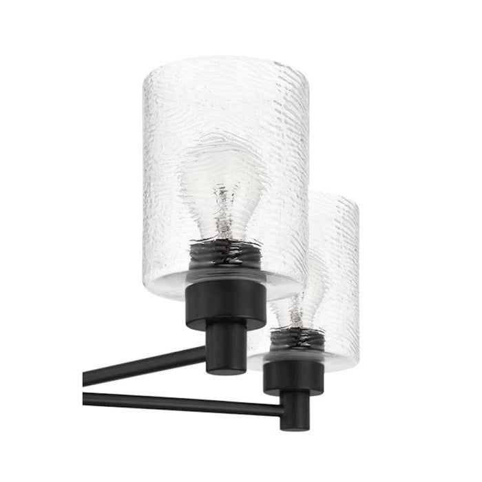 Craftmade Lyndsey 5 Light Chandelier, Black/Clear Textured
