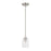 Craftmade Lyndsey 1 Light Mini Pendant, Nickel/Clear Textured
