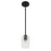 Craftmade Lyndsey 1 Light Mini Pendant, Black/Clear Textured