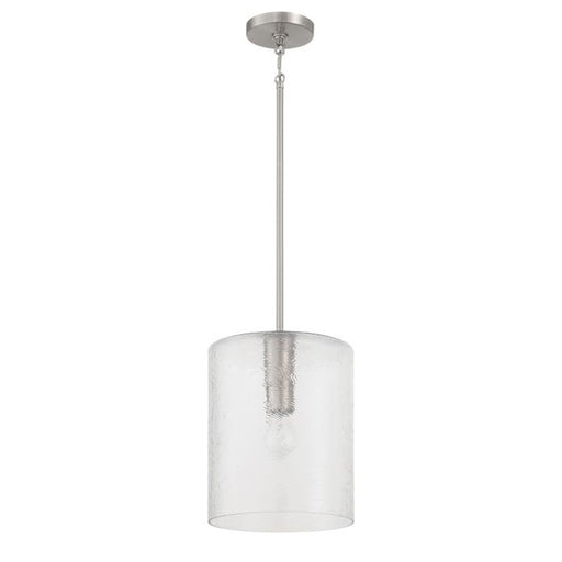 Craftmade Lyndsey 1 Light Pendant, Nickel/Clear Textured - 60292-BNK
