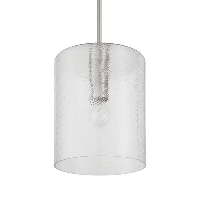 Craftmade Lyndsey 1 Light Pendant, Nickel/Clear Textured