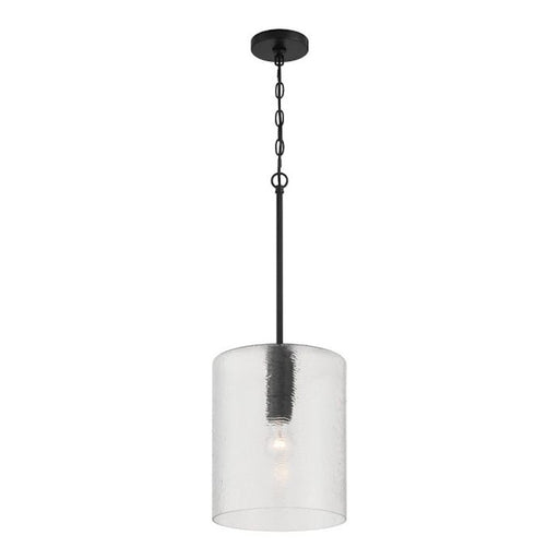 Craftmade Lyndsey 1 Light Pendant, Black/Clear Textured