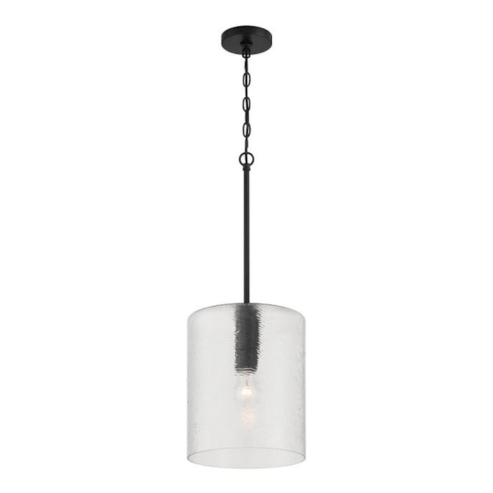 Craftmade Lyndsey 1 Light Pendant, Black/Clear Textured